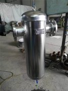 管道型法蘭氣水分離器 壓縮空氣油水分離器 DN80精密過濾